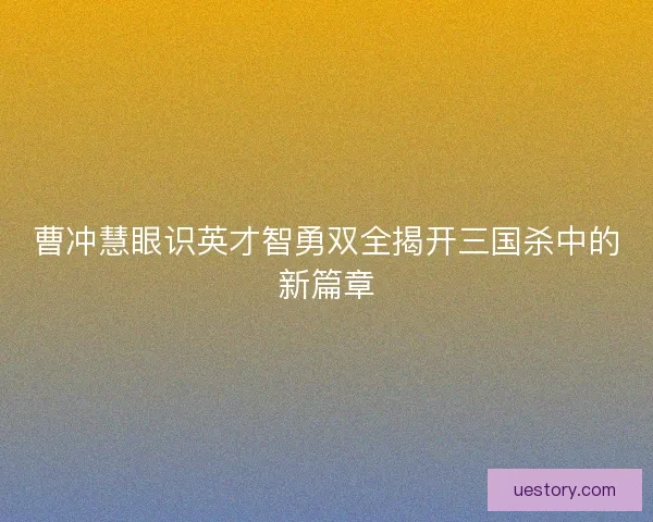 曹冲慧眼识英才智勇双全揭开三国杀中的新篇章