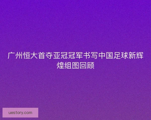 广州恒大首夺亚冠冠军书写中国足球新辉煌组图回顾 广州恒大首夺亚冠冠军书写中国足球新辉煌组图回顾